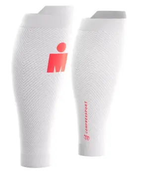 COMPRESSPORT Opaski kompresyjne na łydki Iron Man białe IronMan edycja limitowana