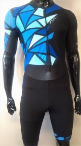 Strój startowy SISU triathlon Blue Power z rękawem przód