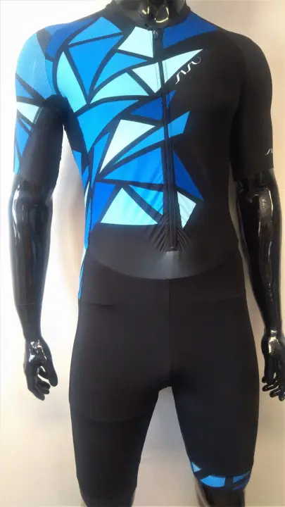 Strój startowy SISU triathlon Blue Power z rękawem przód