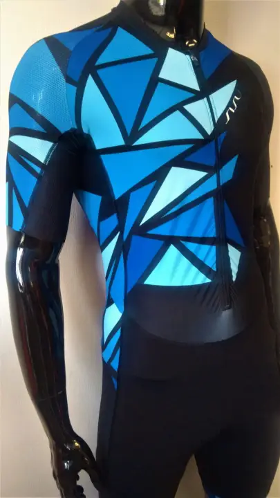 SISU strój startowy triathlon Blue Power z rękawem
