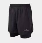RONHILL Spodenki biegowe 2w1 Twin Short czarne