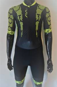 Strój startowy SISU triathlon Fluo Power z rękawem przód
